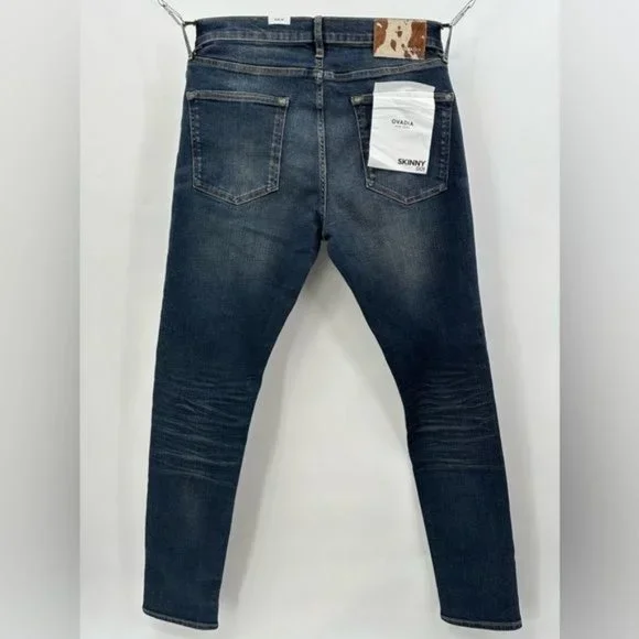 Ovadia New York 001 Skinny Dark Wash Blue Jeans Size 34x33 $250 NWT (A4) - Picture 3 of 11